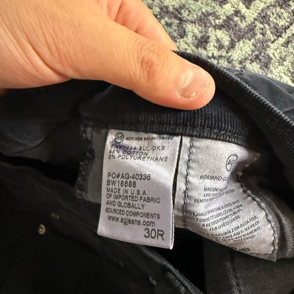 AG Adriano Goldschmied Royal Blue Corduroy The Prima Cigarette Leg Jeans Size 30 - Picture 6 of 6